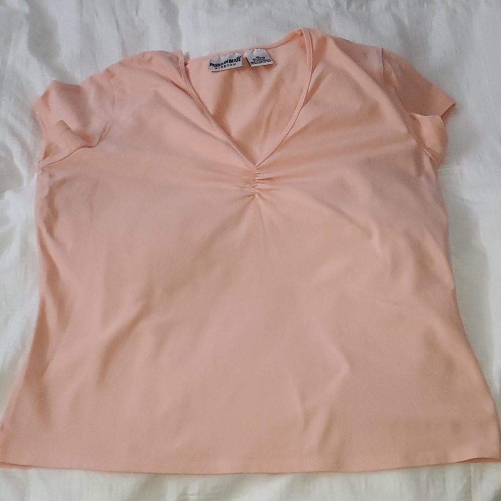 Fashion Bug Shirred V-Neck Tee